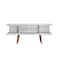 Manhattan Comfort Utopia 53.14" TV Stand with Splayed Wooden Legs and 4 Shelves in White 19654 - alternate 1